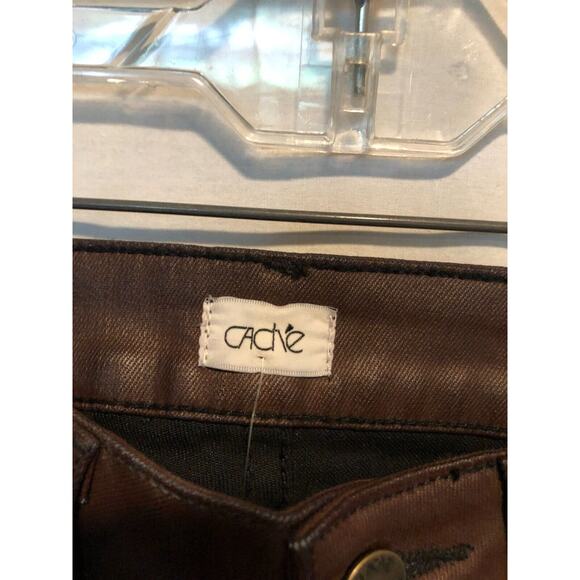 Cache Wine Burgundy Coated Jean Pant Skinny Slim 5 Pocket Stretch 0/2/4 NWT $158 - Picture 6 of 6